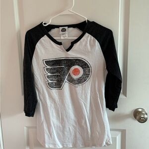 Kids Black and White Graphic Raglan Shirt